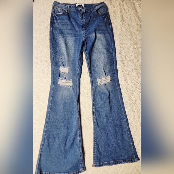WAX Distressed Flared Jeans Size 11 Juniors - Picture 1 of 5